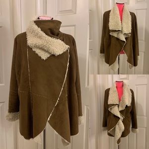 Buffalo shearling faux suede coat